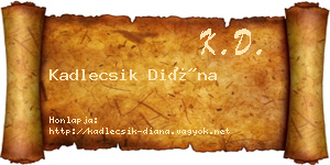 Kadlecsik Diána névjegykártya