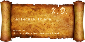 Kadlecsik Diána névjegykártya
